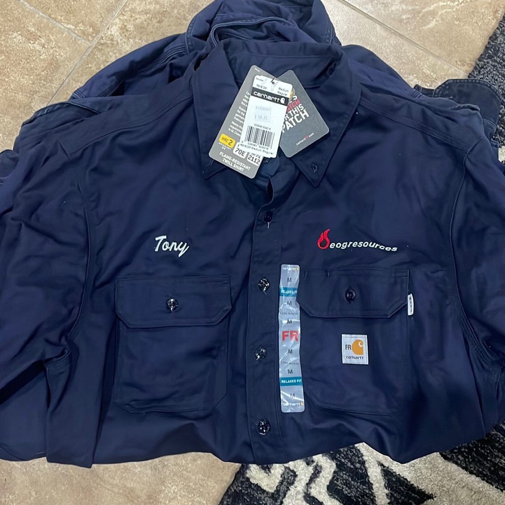 8 Flame resistant carhartt shirts